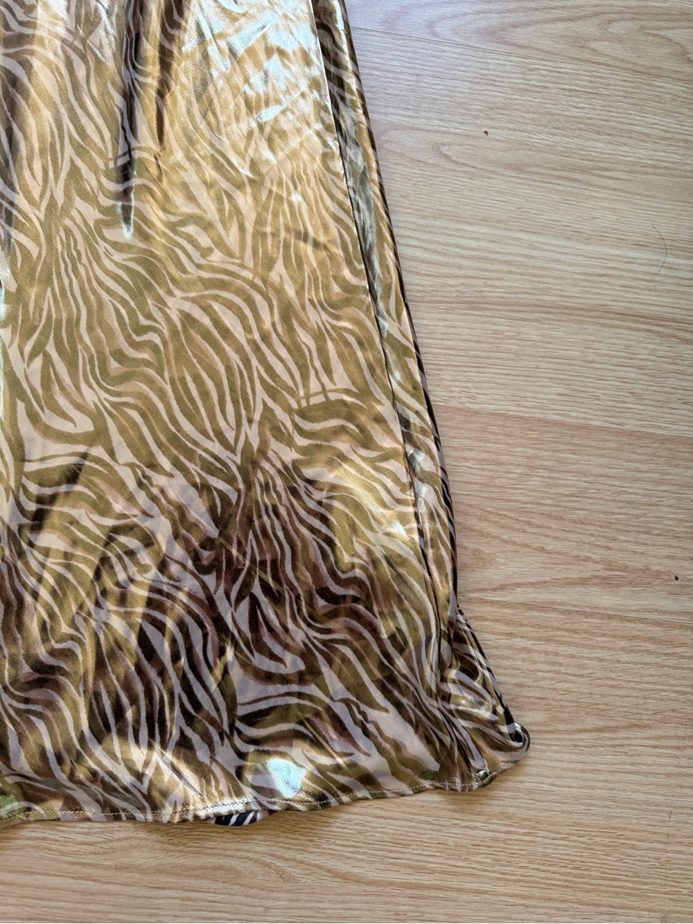 Zara Beige and Brown Animal-Print Midi Dress - Picture 3 of 6